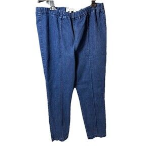 Textile Elizabeth And James Blue Jeans Size 20 Elastic Waist Straight Leg
